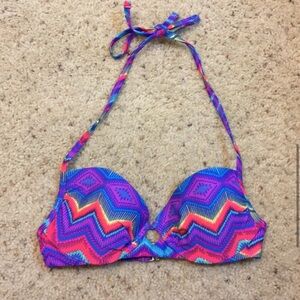 Xhilaration Rainbow Patterned Bikini Top